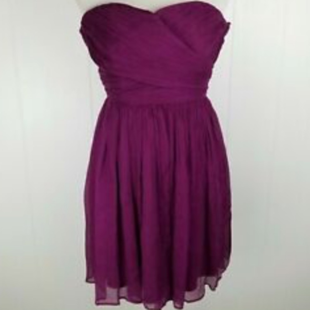 J crew Arabelle strapless dress in spiced wine